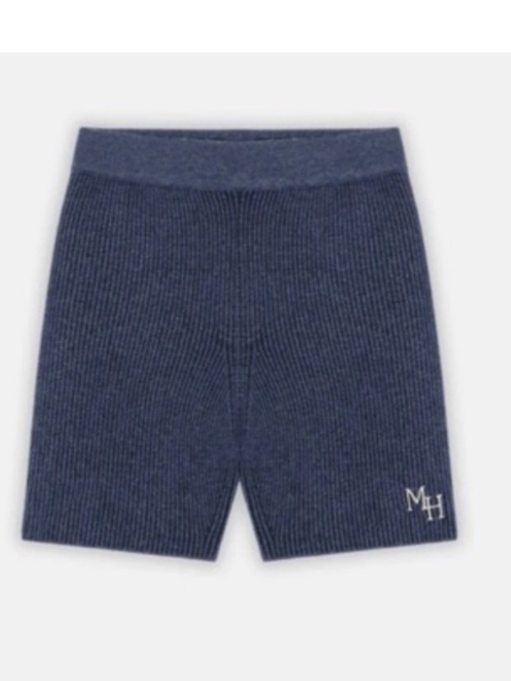 Madhappy Ribbed Cashmere Knit Biker Shorts in Navy